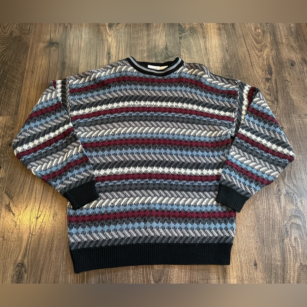 GUC Vintage Robert Bruce Colorful Acrylic Sweater, 46652 Size: XL X-Large
